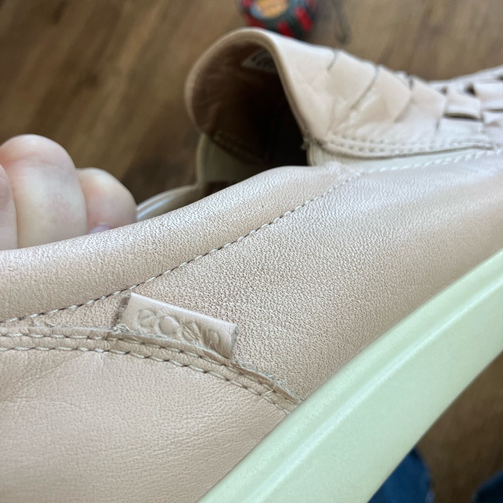 Ecco Women's flesh/ PinkWoven Leather Slip-On Loafers - Picture 8 of 11